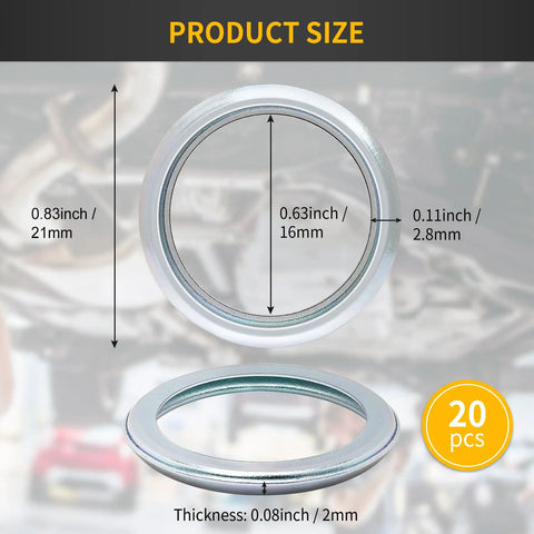 20 Pack M16 Oil Drain Plug Gasket Crush Washers For Subaru Outback Legacy Impreza Forester BRZ XV Crosstrek Replaces 803916010