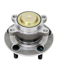 Image of Rear Wheel Bearing Hub Assembly For 2016 Through 2021 Honda Civic And 2019 Through 2022 Honda Insight 5 Lug Rear Position Fits Left Or Right Side 2 Pack Premium Replacement Replaces OEM 512570 42200TBAA01 42200TBAA02 HA590769, showing front view with metallic finish and mounting holes.