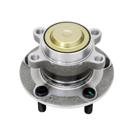 Image of Rear Wheel Bearing Hub Assembly For 2016 Through 2021 Honda Civic And 2019 Through 2022 Honda Insight 5 Lug Rear Position Fits Left Or Right Side 2 Pack Premium Replacement Replaces OEM 512570 42200TBAA01 42200TBAA02 HA590769, showing front view with metallic finish and mounting holes.