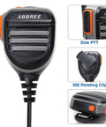 Remote Shoulder Microphone For Ham Radios Waterproof IP54 Speaker Mic With Built In Sealing, side PTT and rotating clip