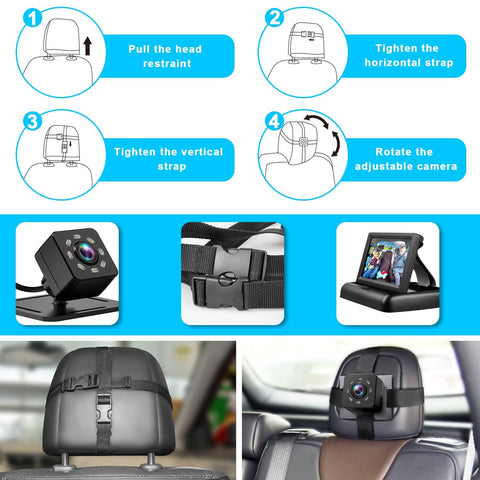 Installation guide for Crystal Clear Baby Car Mirror With 4.3 Inch HD Night Vision Display Safe Center Console Car Seat Camera