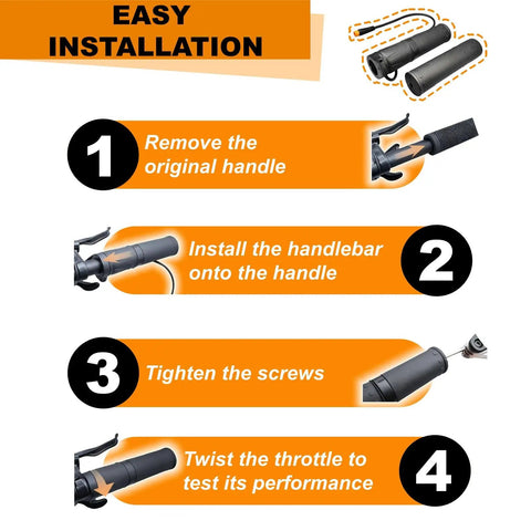 Installation steps for Half Twist Throttle For 22.2mm Handlebar Right Side Plug And Play Universal E Bike And Scooter Throttle