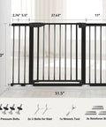 Extra Wide Baby Gate For Stairs And Doorways Fits 29.93 To 51.5 Inches 30 Inches High Auto Close Walk Through Safety Gate with tools shown