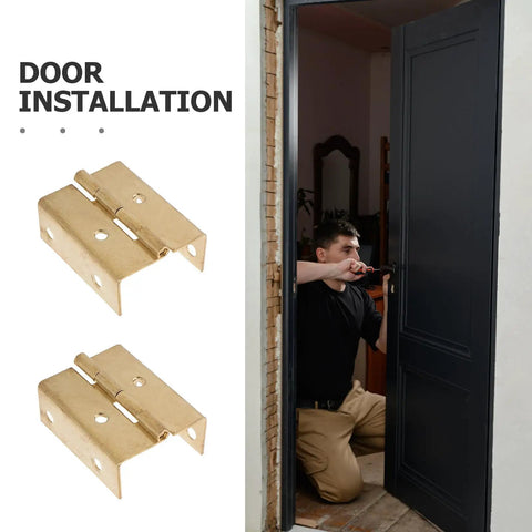 Heavy Duty Metal Cabinet Hinges for Corner Cabinets with 180 Degree Opening, showcased with installation preparation