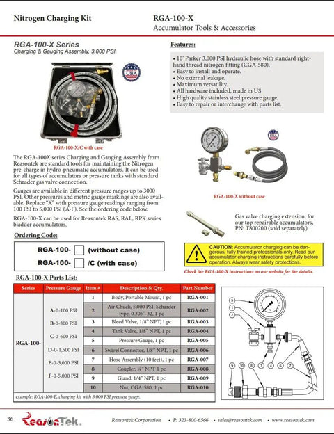 Bladder Accumulator Charging Kit For Hydraulics 100 To 3000 PSI With 10 Ft Parker Hose And 1500 3000 PSI Gauge For Quick Setup And Solid Maintenance Portable Case Included For Secure Storage And Easy Transport