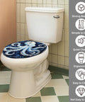 Octopus Round Toilet Seat for Bath installed on a modern toilet, featuring an octopus design with vibrant colors.