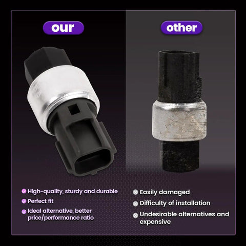 Comparison of A C Clutch Cycle Switch Beefed Up For 2001 2007 PT Cruiser 2002 2006 Wrangler Liberty And 2002 2005 Neon Replace Air Conditioning Pressure Sensor Switch With OE 5072200AA and an older model