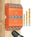 Angled Drill Guide Jig For Cable Railing Posts And Decks With 30 45 90 Degree Holes Four Bit Kit All Metal Durable Drill Jig