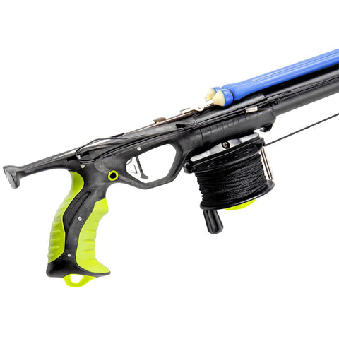 Strike Speargun For Spearfishing With 28mm Barrel, Stainless Steel Release, 6.5mm Shaft, Ergonomic Handle And Horizontal Reel, 115 cm
