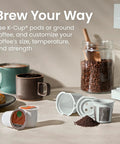 Single Serve Coffee Maker With Brew Strength And K Cups Or Grounds Compatibility, Iced Coffee Function, 48 Oz Removable Water Reservoir