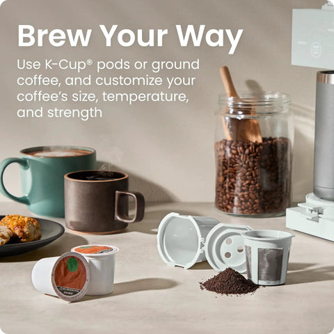 Single Serve Coffee Maker With Brew Strength And K Cups Or Grounds Compatibility, Iced Coffee Function, 48 Oz Removable Water Reservoir