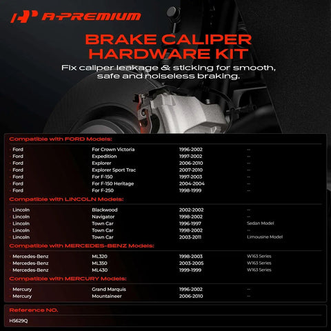 Premium A-Plus Rear Side Disc Brake Hardware Kit That Fits Ford F150 F250 Explorer Expedition Lincoln Navigator And Crown Victoria For Rock Solid Stopping Power On Your Ride