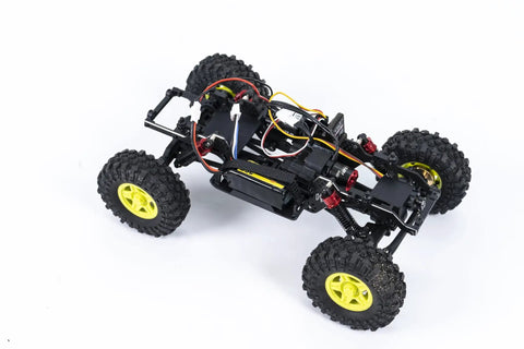 1/18 RC Crawler Pro Juice Up Edition RTR With HBW Electronics, 2.4GHz 4CH Radio, visible chassis and components, red