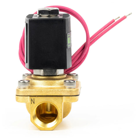 Half Inch Brass Solenoid Valve 110V AC Normally Closed With Viton Seal Lead Wire For Air Water Oil Gas In HVAC Irrigation