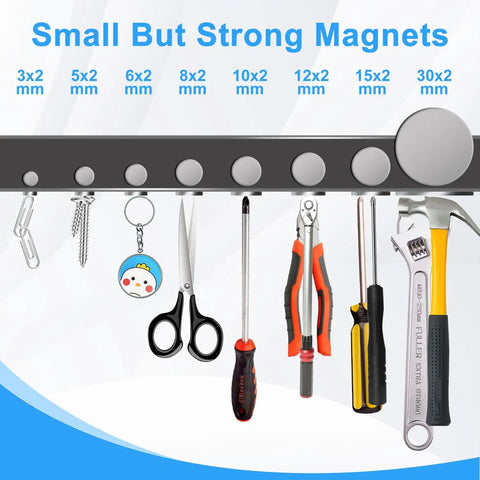 600 Pieces Round Neodymium Magnet Set In 8 Sizes For Home Office School Crafting Hobbies And DIY Woodworking Great For Fridge Display Miniatures And Base Projects, magnets holding tools.