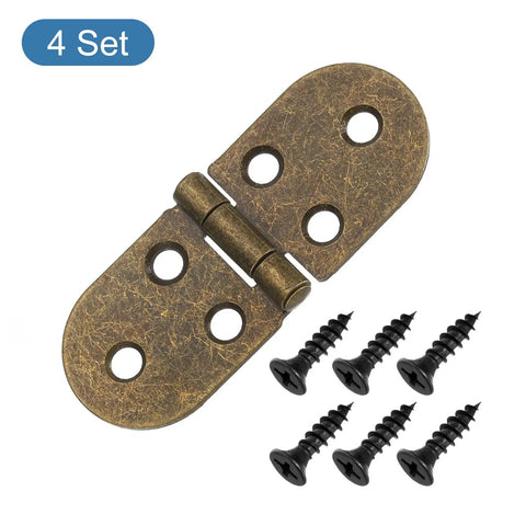 No Sweat Rock Solid Folding Table Hinges 270 Degree Rotation Set Of 4 Bronze Zinc Hardware Screws with black screws