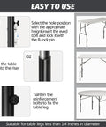 Four Pack Heavy Duty Steel Table Leg Extenders With Quick Adjust Risers For Folding Tables installation guide for easy use.