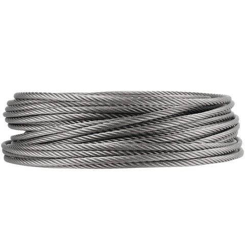 164 Ft One Quarter Inch Stainless Steel Wire Rope Cable 7x19 Aircraft Cable For Railing And Heavy Duty Zip Line 6400 Lb Breaking Strength