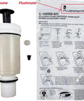 OEM Original Replacement Flushmate Piston Cartridge For PowerFlush Toilet Tank Systems kit showing parts and instructions.