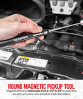 Must Have 3 Piece Magnetic Parts Tray Kit With Telescoping Inspection Mirror And Extendable Magnet Pick Up Tool For Screws Bolts Nuts Washers Pins And Other Small Metal Parts For Everyday Garage Or Workshop Use, black telescoping magnetic pickup tool in engine bay