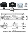 SFU1605 16mm Rolled Ballscrew Kit With BKBF12 Support And DSG16H Nut installation dimensions and components diagram.