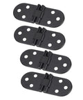 Four Piece Zinc Alloy Flap Door Hinges In Sturdy Black For Cabinets And Tables, compact design, perfect for DIY home furniture upgrade