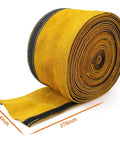 2-Pack TIG Welding Torch Cable Cover With Flame Resistant Yellow Leather, 275 By 3.9 Inches, 23 Feet Long, Cowhide With Kevlar Stitching