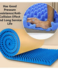 Top Shelf Self Adhesive Soundproofing Foam Acoustic Panels 5Cm Thick Flame Retardant Polyurethane Egg Crate Noise Reduction Mat For Studio Walls Heavy Duty Build Hits Different In Black, rolled blue foam with egg crate pattern.