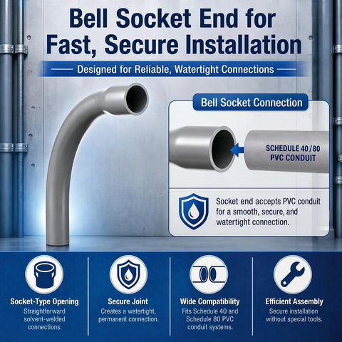 Twenty Pack Three Quarter Inch Ninety Degree Long Radius Pvc Conduit Elbows With Bell Ends For No Sweat Installations and Top Shelf Electrical Wiring Jobs That Really Deliver.