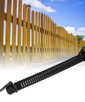 Heavy Duty Self Closing Gate Spring Kit For Outdoor Fence Adjusts Carbon Steel Retractor Tool Stops Animals And Locks Automatically on wooden fence