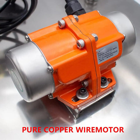 Pro Grade Heavy Duty Concrete Vibration Table Test Bench With Stainless Steel Platform 50 By 50 Cm Low Noise High Power Motor 3000 RPM One To Two MM Amplitude Thick Spring Design For Efficient Concrete Compaction And Stress Testing. Orange electric vibration motor