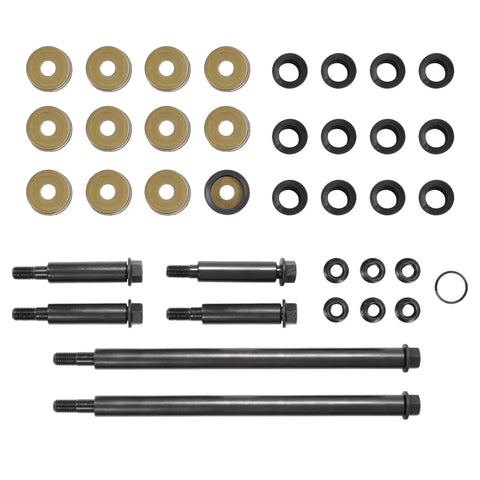 Front A Arm Bushing Seal Caps Bolts And Nut Shaft Collars Upper And Lower Rebuild Kit For Yamaha Banshee YFZ350 Raptor 250 YFM250R And Raptor 700 YFM700 Front Suspension Beef Up Kit Black components