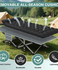 Heavy Duty Portable Camping Cot With Mattress For Adults Foldable Padded Sleeping Cot for camping with removable cushion