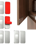 Image of Black Magnetic Cabinet Door Catch Set For Kitchen, Bath, And Closet, Beefy Hold With Double Sided Tape, Easy No Drill Install