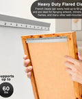 Heavy Duty 10 Inch French Cleat Hanger And Z Clip Picture Hanging Kit with 60 lb support attached to wooden frame on wall