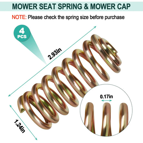 4Pcs Lawn Mower Seat Suspension Spring Replacement Kit For Riding Mowers And Zero Turn Machines Fits MTD Troy Bilt Cub Cadet Craftsman Columbia