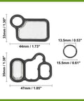 Honda VTEC Solenoid Gasket Kit Pack Of 3 Spool Valve Filter Screen With O Ring showing product dimensions