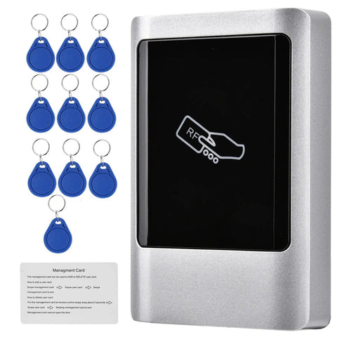 Outdoor IP65 Wiegand Access Control System With Touchscreen Keypad, Dual Frequency 125kHz And 13.56MHz Card Reader, Weatherproof Metal Housing, Ideal For Single Entry Doors, Supports Up To 15000 Users. with blue key fobs