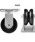 Rigid cast iron 4 inch V groove caster from Badass Heavy Duty 4 Inch V Groove Caster Set for workbenches and carts.