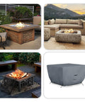 Tough Outdoor Square Fire Pit Cover 30 Inch by 30 Inch 12 Oz PVC Coated Polyester Waterproof Weather Resistant UV Protected