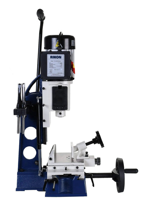 Pro Grade Benchtop X Y Mortiser With Sliding Axis Table And Half HP 1750 RPM Motor side view