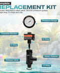 Aquatonics replacement kit with pressure gauge, relief valve, O-rings, and clip; 1-pack