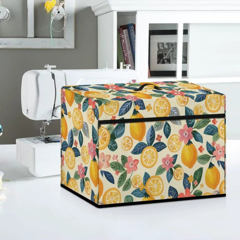 Lemon Sewing Machine Dust Cover With Side Pocket Universal Fit For Most Singer And Brother Machines, Easy To Replace And Clean
