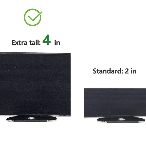 No Dig Landscape Edging Kit, 40 Ft Of 4 Inch Tall Flexible Plastic Border compared with 2 inch standard, showing height difference