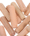 Close-up of 100 Pieces M8x30mm Wooden Dowels For Woodworking Furniture With Stable Grip And No Wobble Round Wood Pins.
