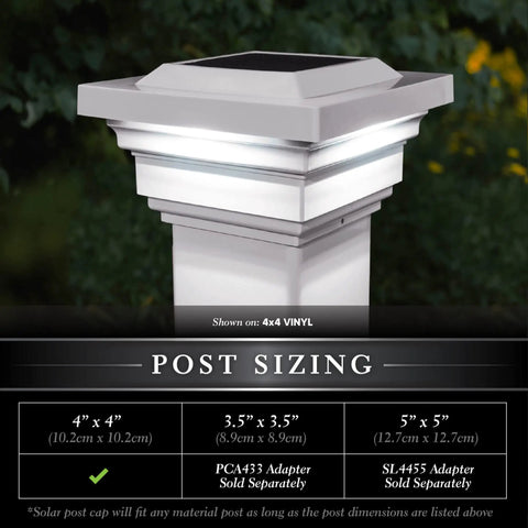 Regal Solar Post Cap 4x4 White With Warm And Cool LED Light Modes Durable PVC Post Light For Outdoor Posts Weather Resistant