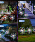 Outdoor Solar Garden Lights Waterproof 200 LED Twinkling Firework String Lights With 8 Modes For Yard Patio Lawn Decor