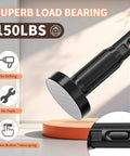 Close-up of Heavy Duty Tension Curtain Rod 41 To 86 Inches No Drilling Easy Install, black finish, showing load capacity and no-drill install.