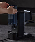 Installing the water reservoir on the Badass Home Espresso Maker With Slick Touchscreen Interface And 20 Bar Pump Pulls Knockout Shots