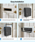 Four-step installation of Rainproof Heavy Duty Mailbox Door Drop Box With Galvanized Steel Construction Weatherproof Mail Slot.